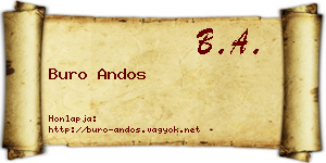 Buro Andos névjegykártya